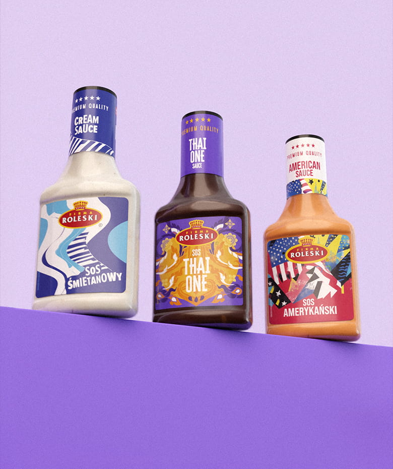Sos sriracha mayo, styl van goch, ilustracja impresjonizm, palma | packaging design FYNK